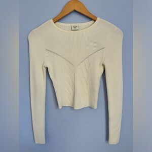 Abercrombie White Long Sleeve Knit Top